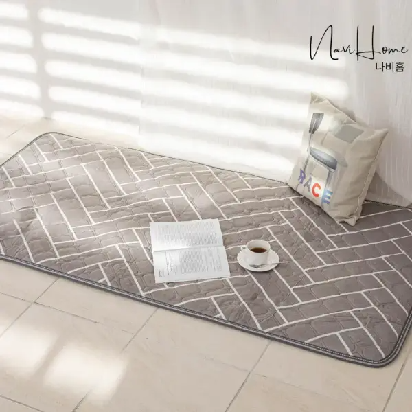 [나비홈] 2026년형 국내생산 헤링본 전자파차단 무자계 온열 탄소 전기 매트 90X180cm (싱글)
